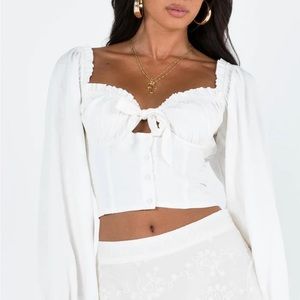 Princess Polly White Crop Top